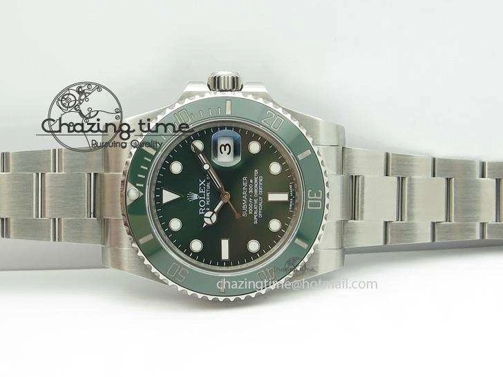 0404 TopPick Submariner 116610 LV Green Ceramic JF 1:1 Best Edition On SS Bracelet SA3135 V 3974